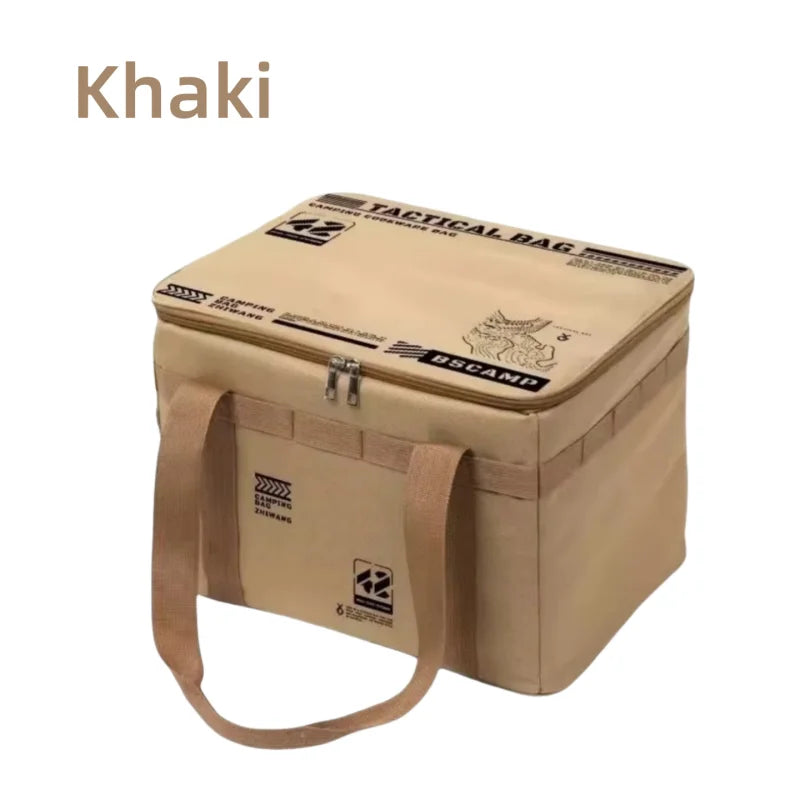 Insulated folding box 42L - Tactical camping storage bag - Waterproof picnic utensils - Outdoor equipment organizing box