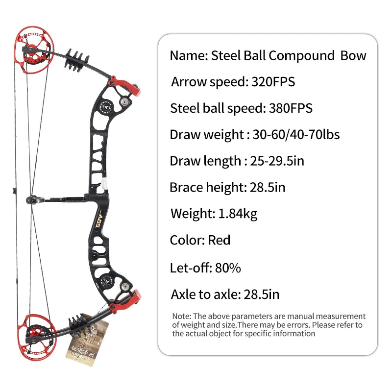 Compound Bow And Arrow Steel Ball Dual-use Hunting Shooting Composite Pulley Bow Set Wholesale Archery Competition Equipment