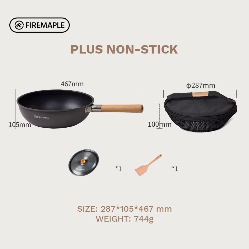 Fire-Maple Camping Wok Lightweight Frying Pan Stew Pot Bag Included Camping Cookware Outdoor Cooking Utensils