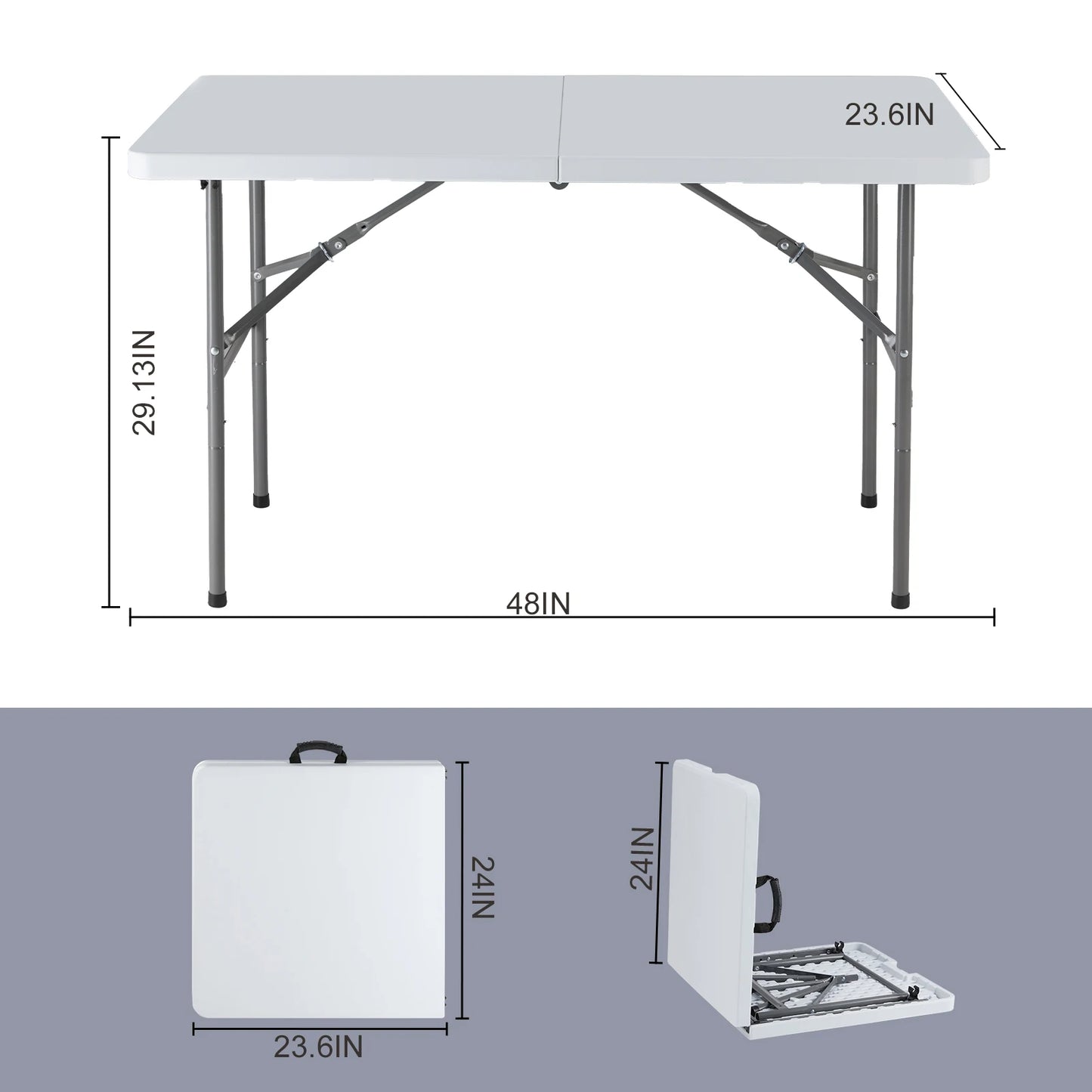 JHK Outdoor Garden Portable Folding Table Heavy Duty Foldable Table with Carrying Handle Safety Lock For Camping Picnic Table