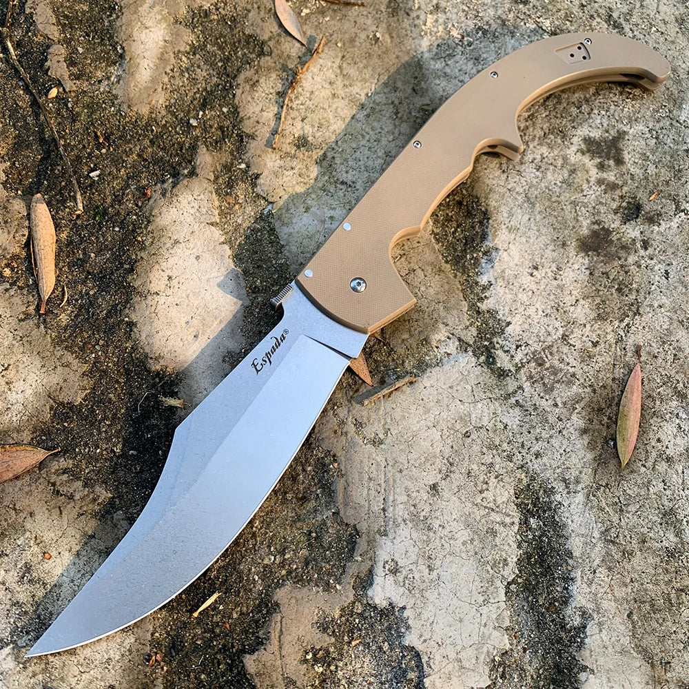 XL Espada Folding Knife Professional Hunting Knife AUS-10A Steel G10 Handle Utility Pocket Knives for Men Survival Camping Tool