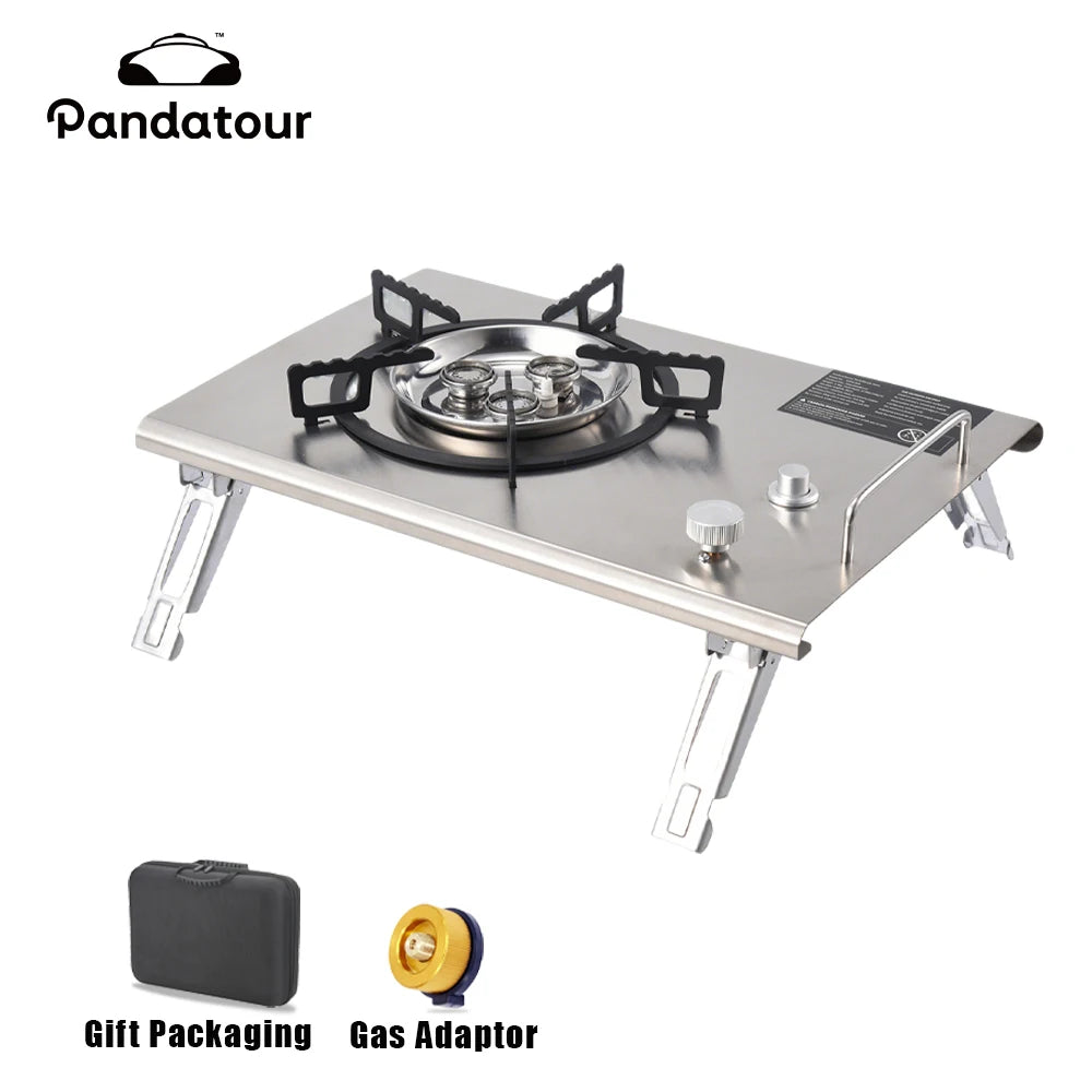 Pandatour IGT One-Unit Gas Stove Folding Easy Equiped CampingTable Stove Adjustable Equipped Barbecue Picnic Stove Burner