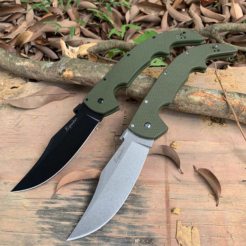 XL Espada Folding Knife Professional Hunting Knife AUS-10A Steel G10 Handle Utility Pocket Knives for Men Survival Camping Tool