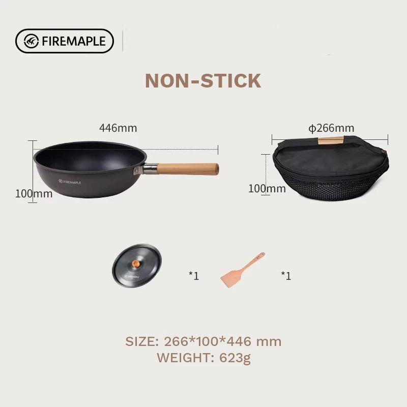 Fire-Maple Camping Wok Lightweight Frying Pan Stew Pot Bag Included Camping Cookware Outdoor Cooking Utensils