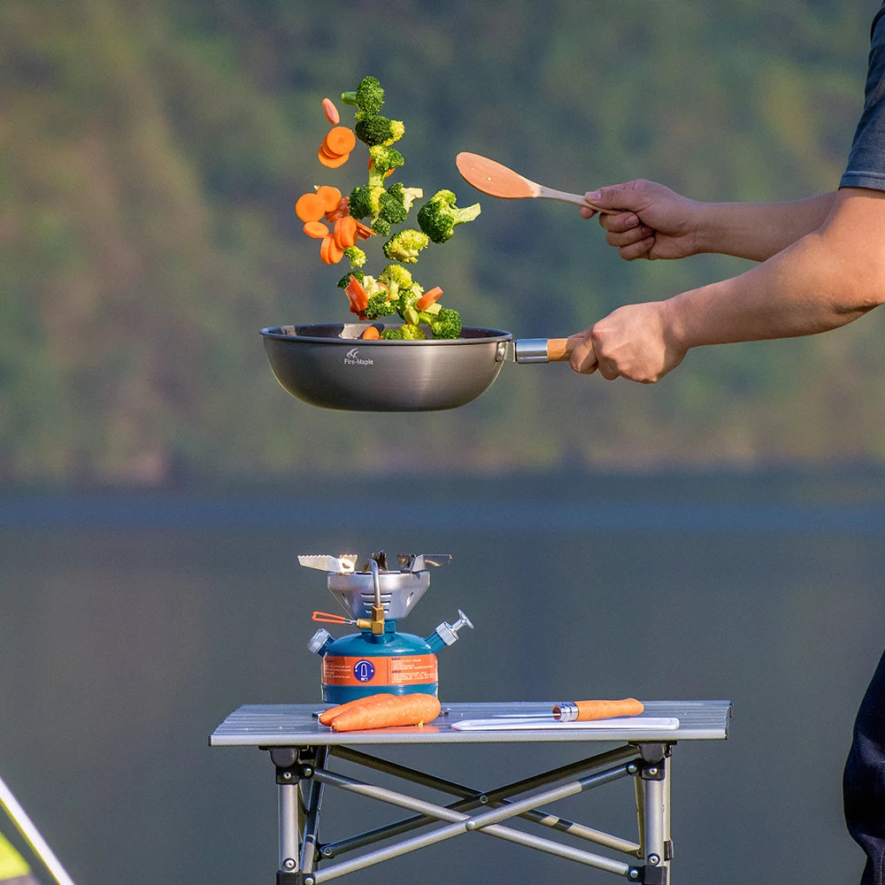 Fire-Maple Camping Wok Lightweight Frying Pan Stew Pot Bag Included Camping Cookware Outdoor Cooking Utensils