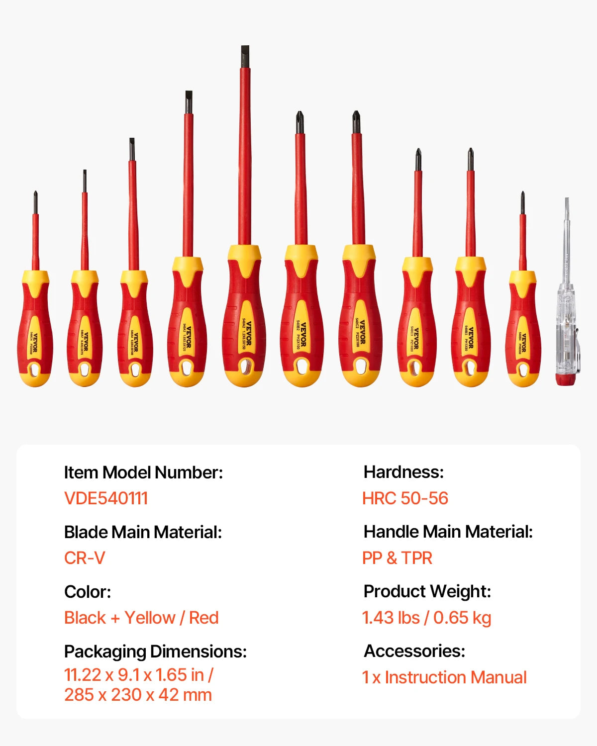 SucceBuy Insulated Screwdriver Set Professional Electrical Screwdriver Set 1000V Insulated Electrician Tool Set Magnetic Phillip