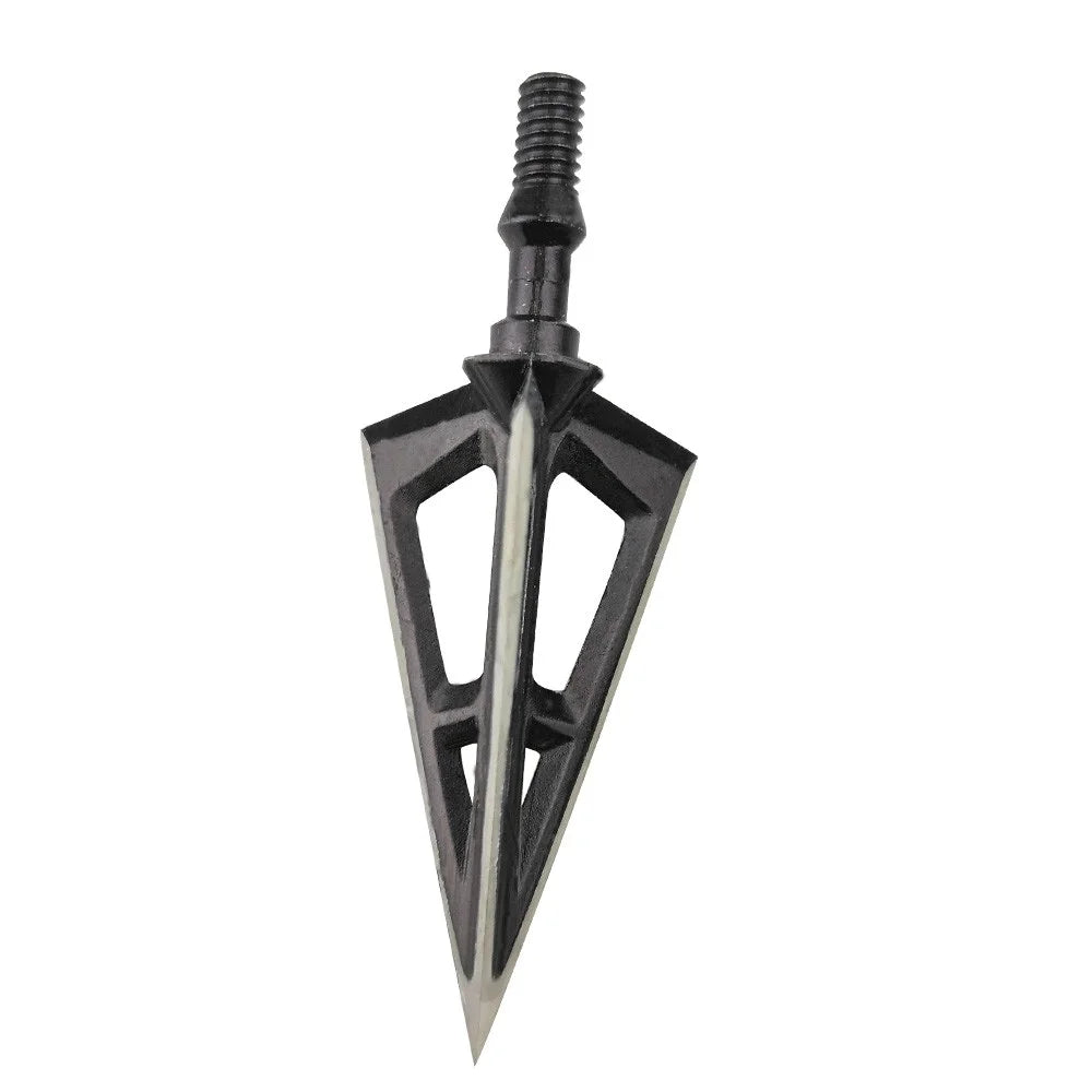 Broadhead Arrowheads 12pcs 100Grain 3 Fixed Blades Stainless Steel Sharp Screw-in Tips for DIY Arrow Shaft Compound Recurve Bow Hunting Shooting Target Practice Durable Corrosion-Resistant Archery Accessories