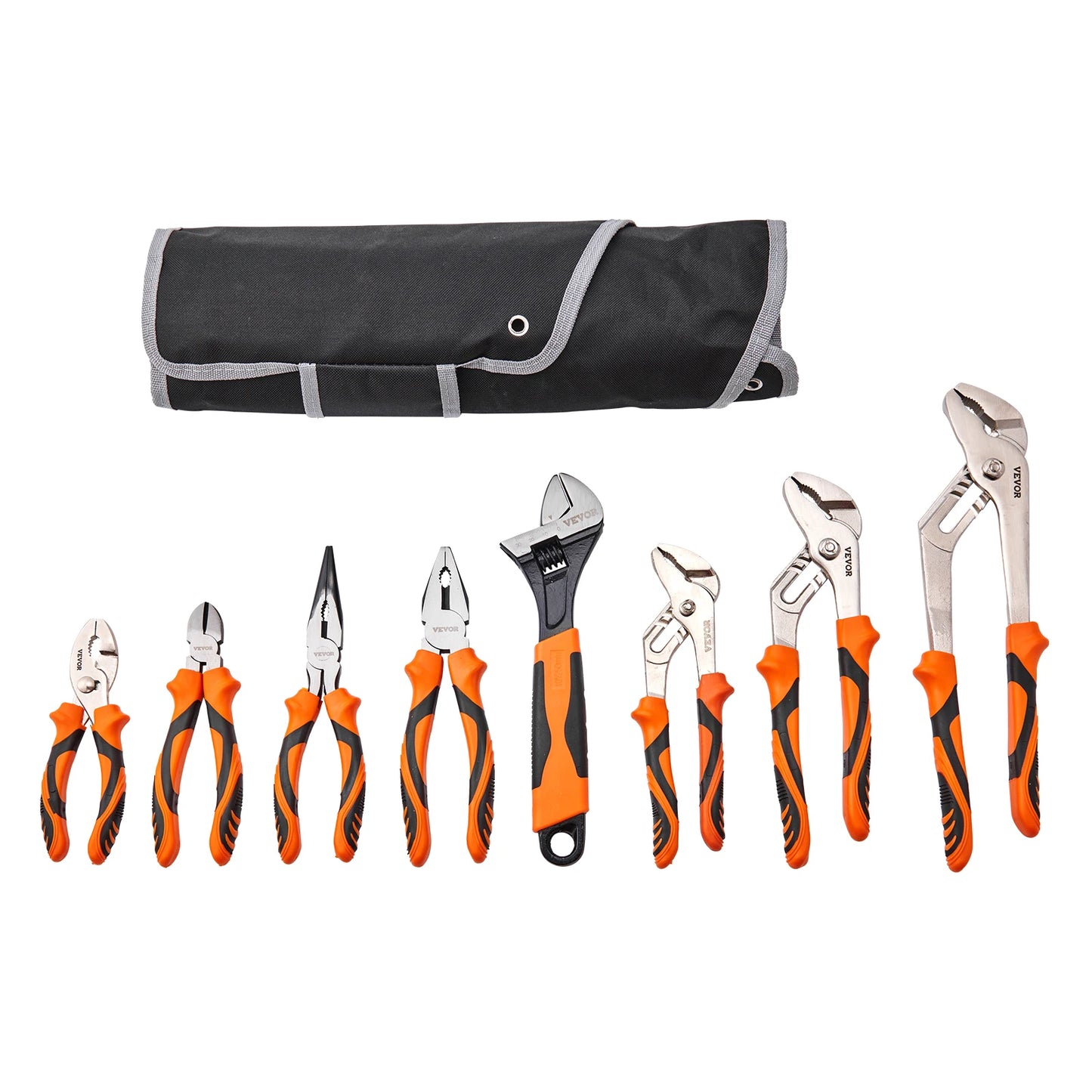 8-Piece Pliers Set High Carbon Steel 12"/10"/8" Groove Joint Pliers 8" Linesman's Pliers 8" Long Nose Pliers