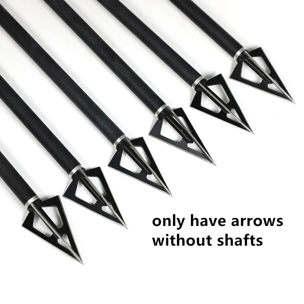 Broadhead Arrowheads 12pcs 100Grain 3 Fixed Blades Stainless Steel Sharp Screw-in Tips for DIY Arrow Shaft Compound Recurve Bow Hunting Shooting Target Practice Durable Corrosion-Resistant Archery Accessories