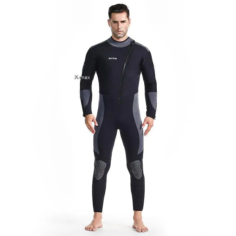 5mm Neoprene Wetsuit One-piece Women Men Long-sleeved Diving Suit Scuba Spearfishing Surfing Warm Swimsuit Equipment