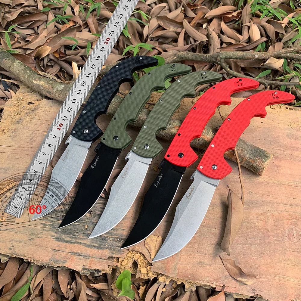 XL Espada Folding Knife Professional Hunting Knife AUS-10A Steel G10 Handle Utility Pocket Knives for Men Survival Camping Tool