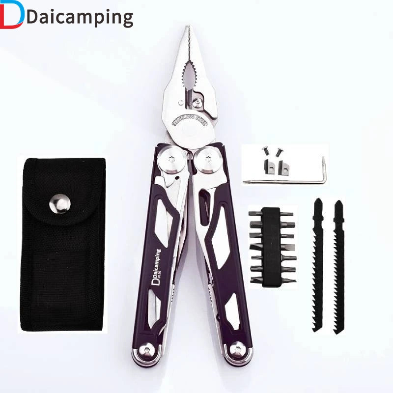 Daicamping DL1B Extra Cutter Scissors Saw Clamp Multi Tools / Clip Pliers Multifunctional Foldable EDC Folding Knife Multitools