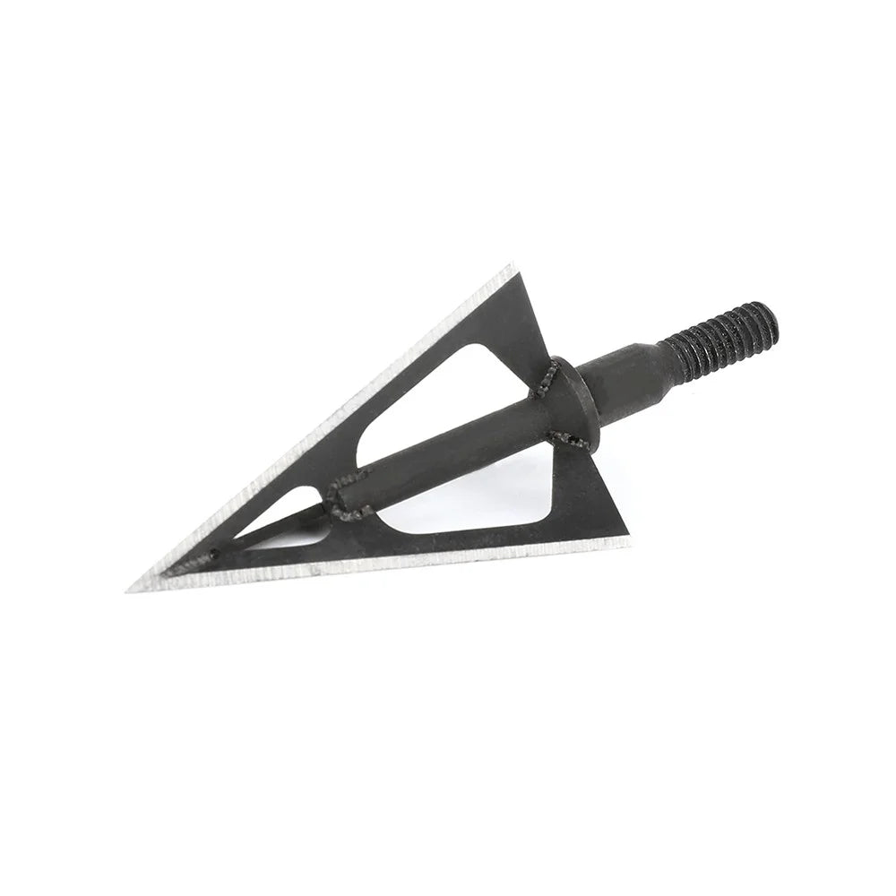 Broadhead Arrowheads 12pcs 100Grain 3 Fixed Blades Stainless Steel Sharp Screw-in Tips for DIY Arrow Shaft Compound Recurve Bow Hunting Shooting Target Practice Durable Corrosion-Resistant Archery Accessories