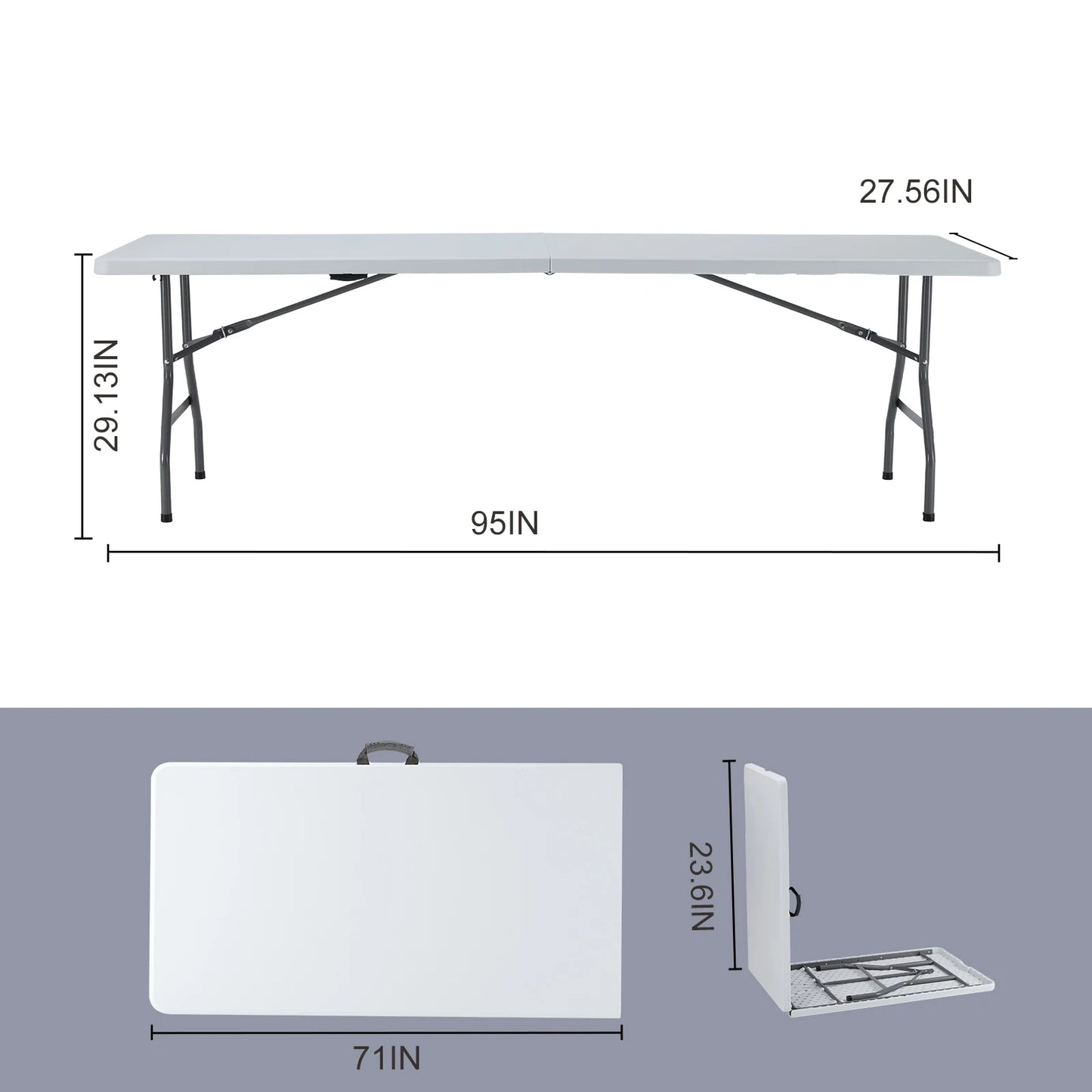 JHK Outdoor Garden Portable Folding Table Heavy Duty Foldable Table with Carrying Handle Safety Lock For Camping Picnic Table