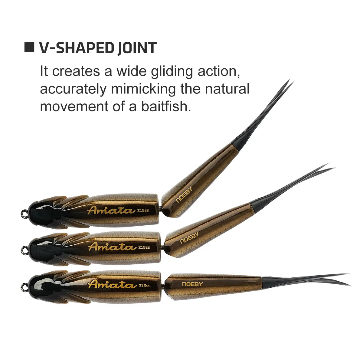 NOEBY AMATA Shad Glide Swimbait 215mm 73g Slow Sinking Joint Bait Bass Pike Catfish Hard Bait Freshwater Saltwater Fishing Lures