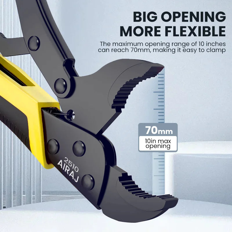 5 Pcs AIRAJ Locking Pliers Set Quick Release Curved Mouth Versatile Tool for Strong Clamping Twisting Metal Bend - Powerful Pliers for DIY And Professional Use
