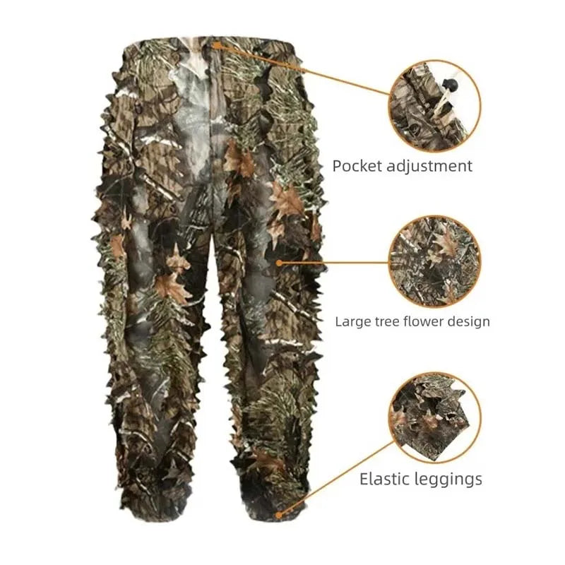 Summer Bionic Camouflage Hunting Suit Quick-Dry Breathable Outdoor Bird Watching Real CS Game Training Clothes