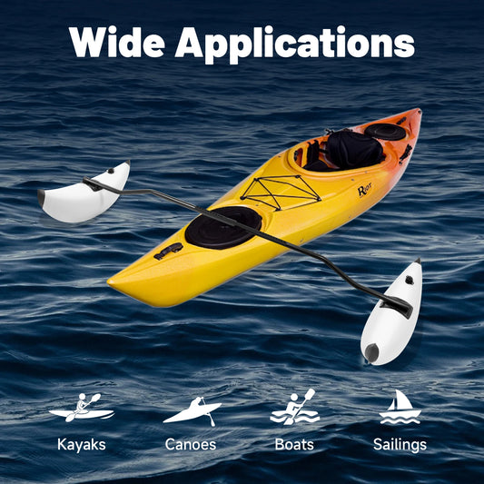 Whsiodj Inflatable Kayak Outrigger Stabilizer Set with Aluminum Pole Safety Outrigger for Kayak Canoe Boat Fishing Leisure