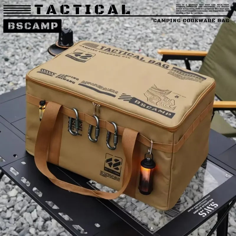 Insulated folding box 42L - Tactical camping storage bag - Waterproof picnic utensils - Outdoor equipment organizing box