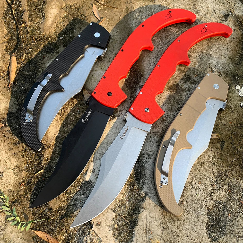 XL Espada Folding Knife Professional Hunting Knife AUS-10A Steel G10 Handle Utility Pocket Knives for Men Survival Camping Tool