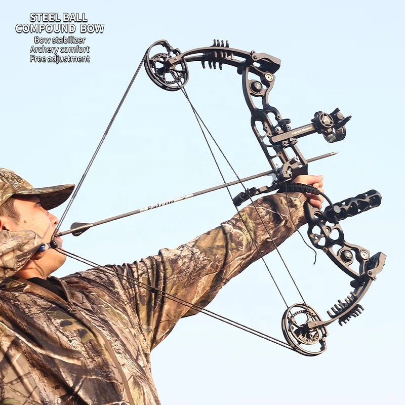 Compound Bow And Arrow Steel Ball Dual-use Hunting Shooting Composite Pulley Bow Set Wholesale Archery Competition Equipment