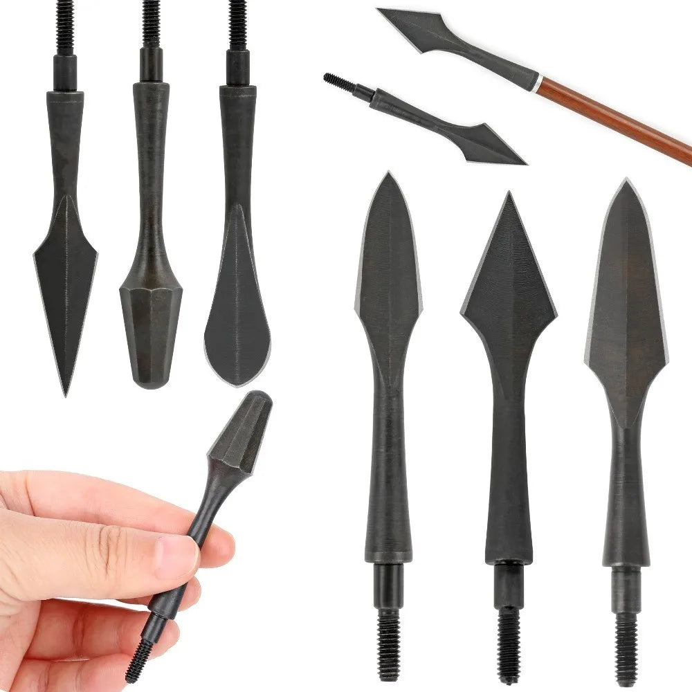 Hunting Arrowheads 6Pcs, High Carbon Steel Sharp Broadheads, Durable Hunting Tips for OD 7.8mm Arrow Shaft, Ideal for Archery Hunting & Target Shooting Accessories