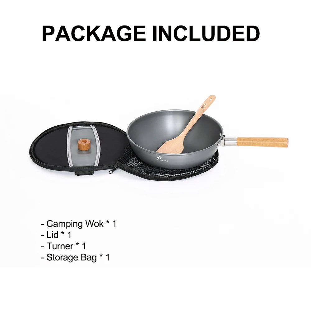 Fire-Maple Camping Wok Lightweight Frying Pan Stew Pot Bag Included Camping Cookware Outdoor Cooking Utensils