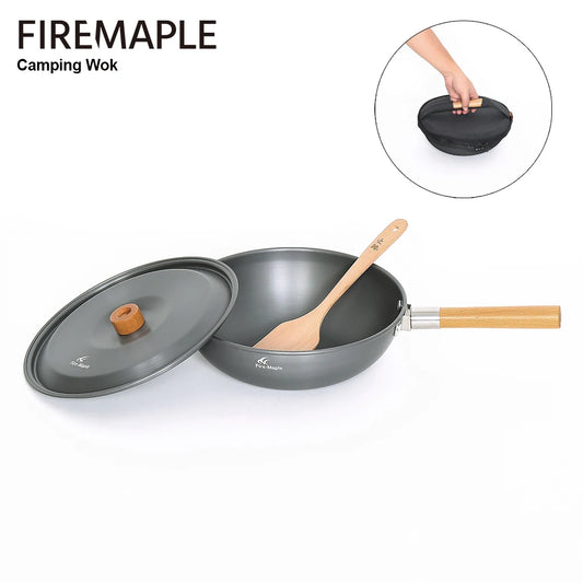 Fire-Maple Camping Wok Lightweight Frying Pan Stew Pot Bag Included Camping Cookware Outdoor Cooking Utensils