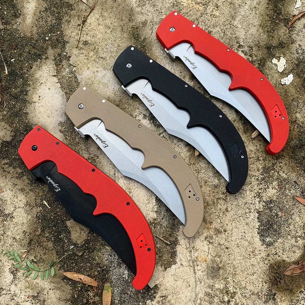 XL Espada Folding Knife Professional Hunting Knife AUS-10A Steel G10 Handle Utility Pocket Knives for Men Survival Camping Tool