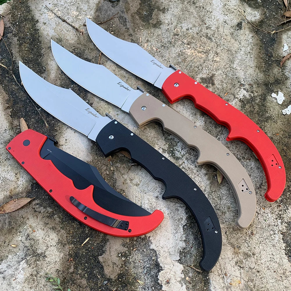 XL Espada Folding Knife Professional Hunting Knife AUS-10A Steel G10 Handle Utility Pocket Knives for Men Survival Camping Tool