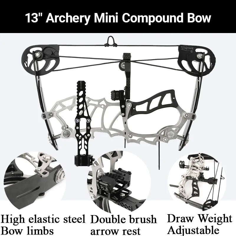 Archery Compound Bow 15-32lbs Adjustable Pulley Bow Right Hand Carbon Fiber Grip Target Practice Shooting Beginners Teen Youth