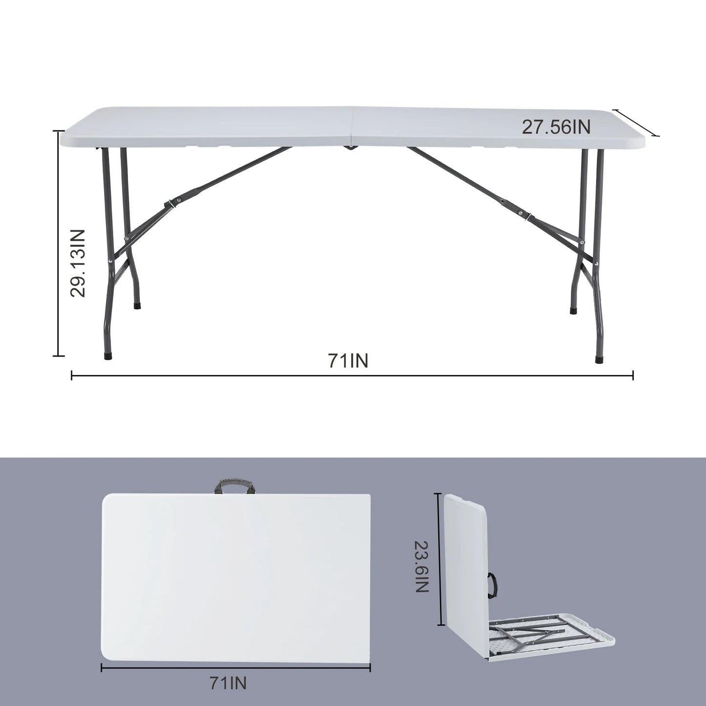 JHK Outdoor Garden Portable Folding Table Heavy Duty Foldable Table with Carrying Handle Safety Lock For Camping Picnic Table