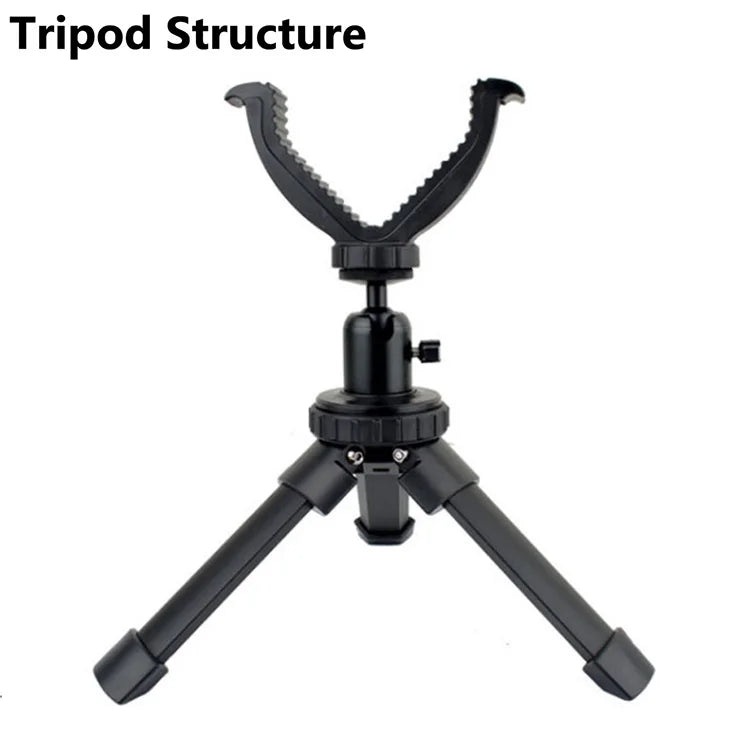 Shooting Rest Tripod Durable Adjustable Height Rifle 360 Degree Rotation V Yoke Stand Portable Aluminum Construction For Target
