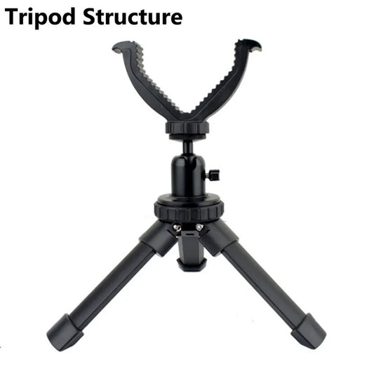 Shooting Rest Tripod Durable Adjustable Height Rifle 360 Degree Rotation V Yoke Stand Portable Aluminum Construction For Target