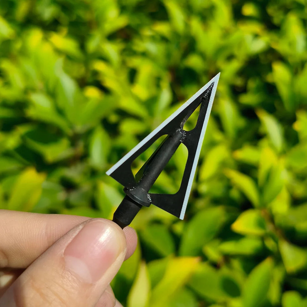 Broadhead Arrowheads 12pcs 100Grain 3 Fixed Blades Stainless Steel Sharp Screw-in Tips for DIY Arrow Shaft Compound Recurve Bow Hunting Shooting Target Practice Durable Corrosion-Resistant Archery Accessories