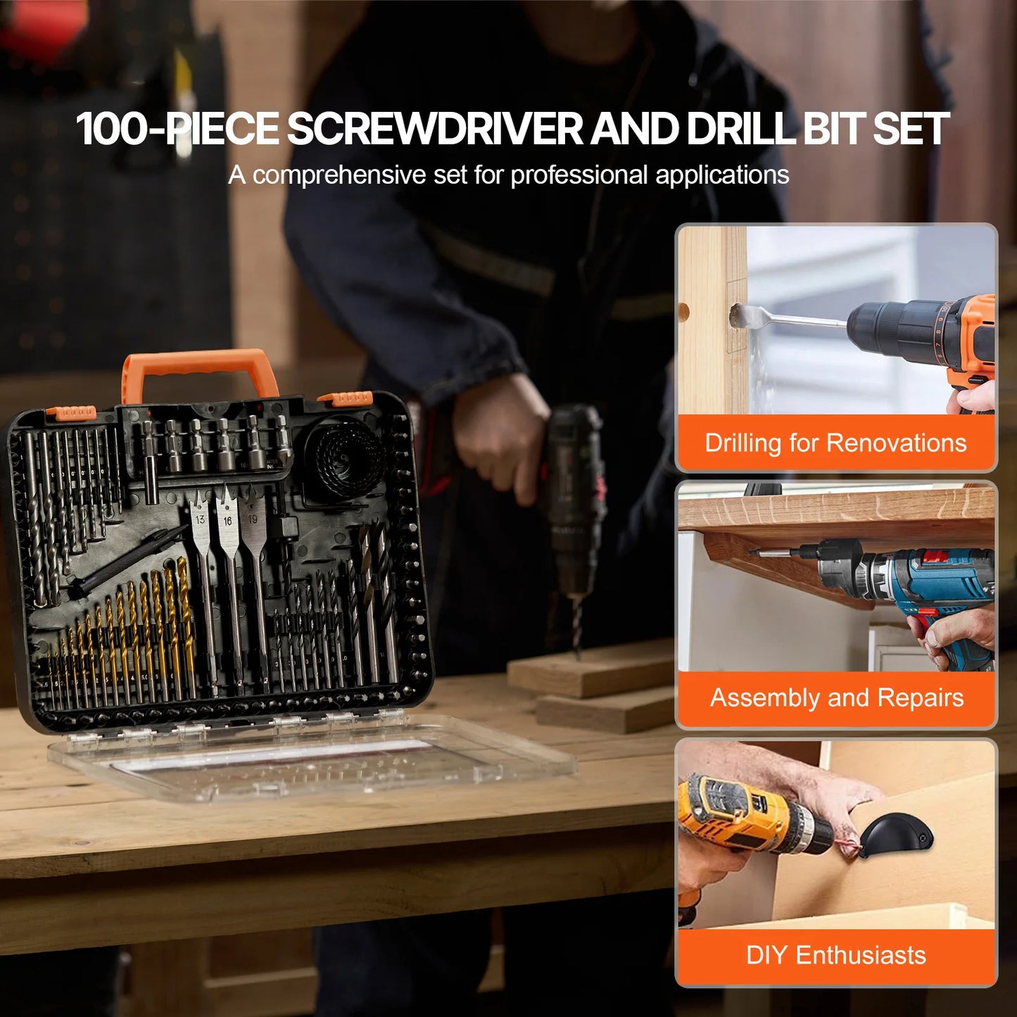 SucceBuy 70/100/101/246/318 PCs Drill Bit Set Screwdriver Bit Set Suitable Drilling and Screw Driving Drill Combo Bit Sets
