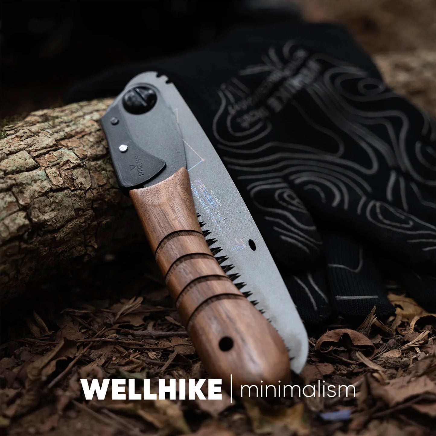 WELLHIKE Orion Curved Handle Folding Saw-Imported SK85 Steel Hand Saw Outdoor Bushcraft, Camping&Gardening Walnut Wood Handle