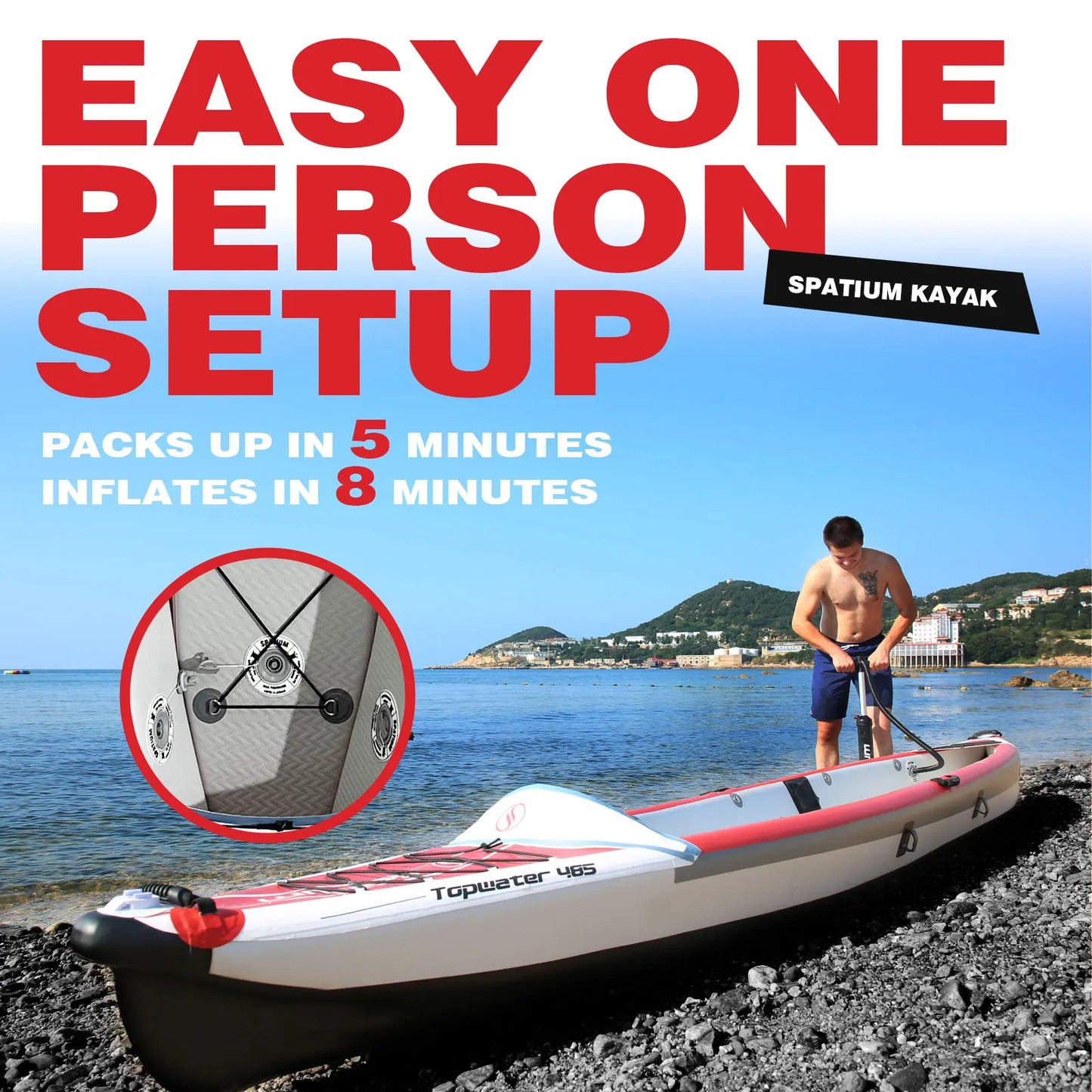 Spatium 2-3 Persons Inflatable Kayak Canoe High Strength DropStitch Floor Inflatable Kayak For Fishing