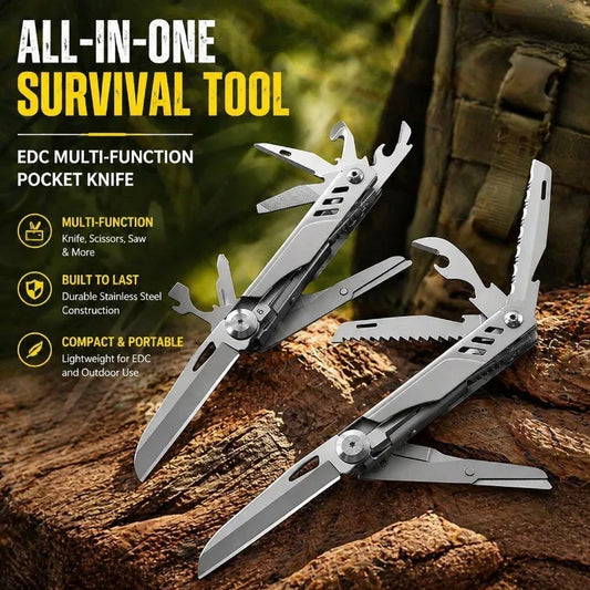 Multifunctional Sharp Pocket EDC Gear Portable Carry Utility Cutter Camping Survival Scissor Cutting Tool  Folding Saw Outdoor
