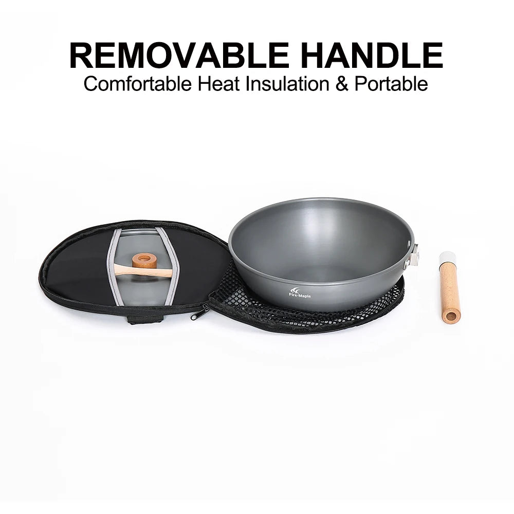 Fire-Maple Camping Wok Lightweight Frying Pan Stew Pot Bag Included Camping Cookware Outdoor Cooking Utensils