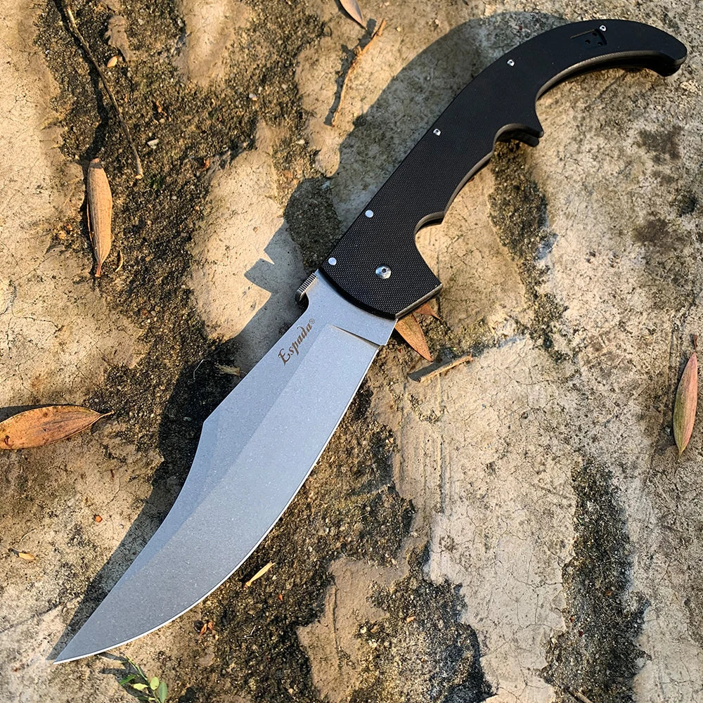 XL Espada Folding Knife Professional Hunting Knife AUS-10A Steel G10 Handle Utility Pocket Knives for Men Survival Camping Tool