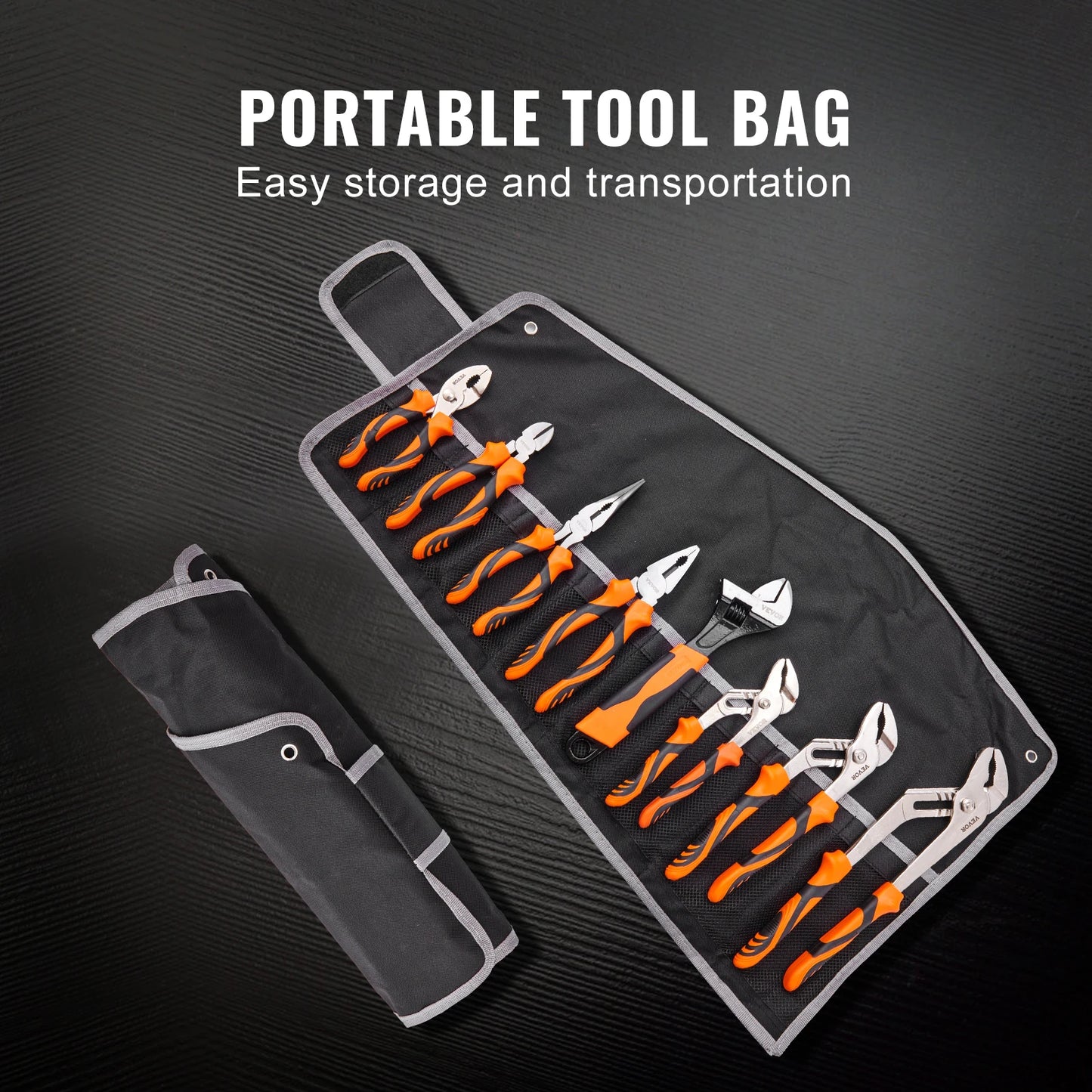8-Piece Pliers Set High Carbon Steel 12"/10"/8" Groove Joint Pliers 8" Linesman's Pliers 8" Long Nose Pliers