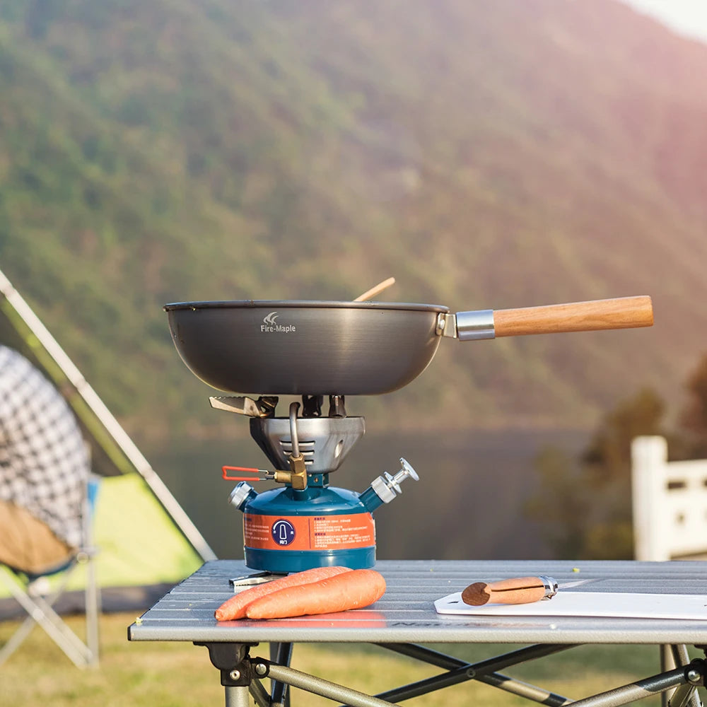 Fire-Maple Camping Wok Lightweight Frying Pan Stew Pot Bag Included Camping Cookware Outdoor Cooking Utensils