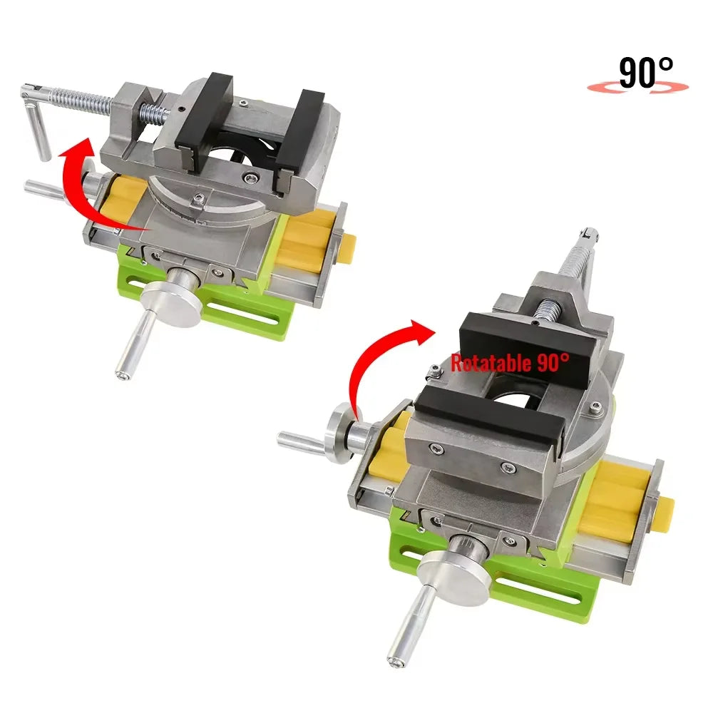 2 in 1 Milling Drilling Precision Vise Swivel Base Table Aluminium Alloy Compound Worktable