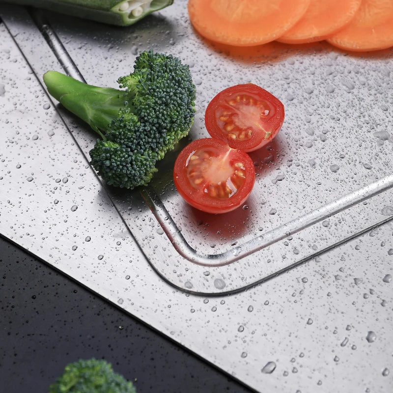 Tiartisan 2mm Thickened Pure Titanium Kitchen Cutting Board Outdoor Camping Double-Sided Sturdy Chopping Board With Juice Groove