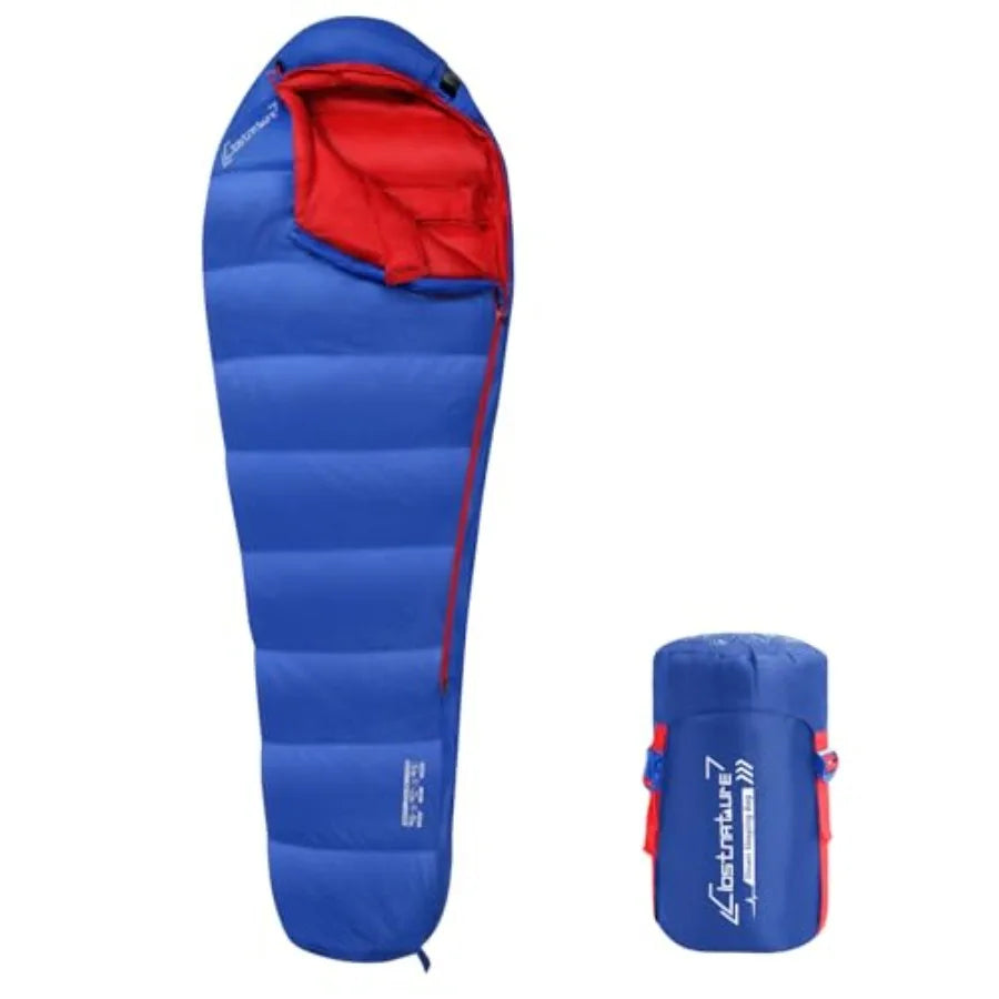 Down Sleeping Bag for Adults - 20D 550 Fill Power Backpacking Mummy Sleeping Bag for 16°F - 45°F Lightweight 4 Season Clod Weat