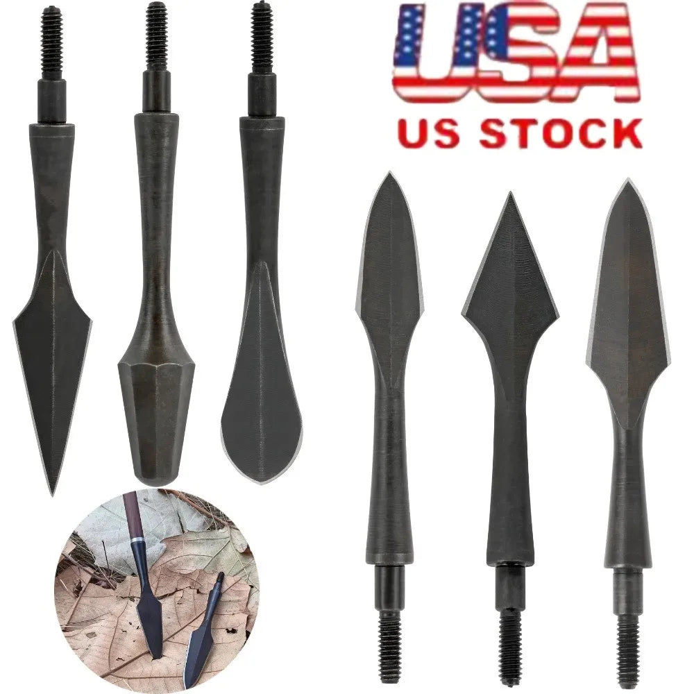 Hunting Arrowheads 6Pcs, High Carbon Steel Sharp Broadheads, Durable Hunting Tips for OD 7.8mm Arrow Shaft, Ideal for Archery Hunting & Target Shooting Accessories