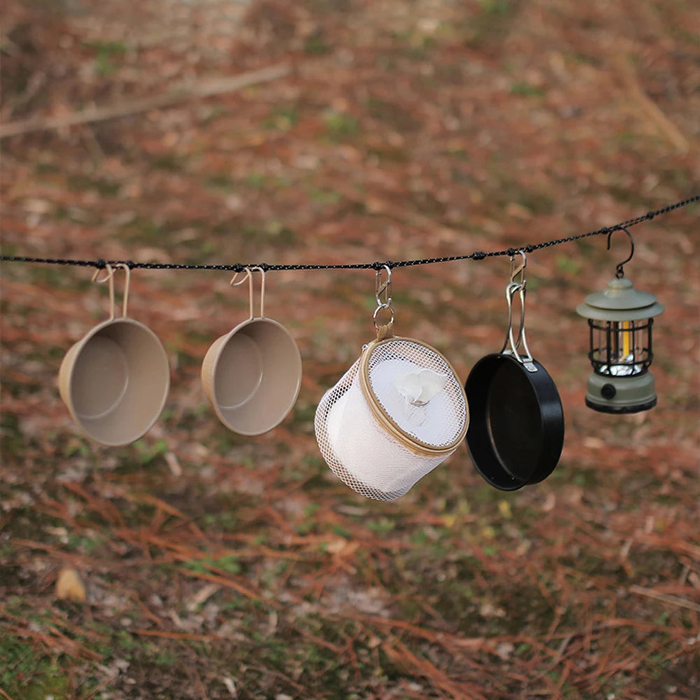 Camping Stretch Clothesline With 12 Clips Hanging Laundry Drying Rope Portable Travel Clothesline Cord for Hotel Trip Cruise