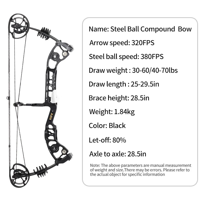 Compound Bow And Arrow Steel Ball Dual-use Hunting Shooting Composite Pulley Bow Set Wholesale Archery Competition Equipment