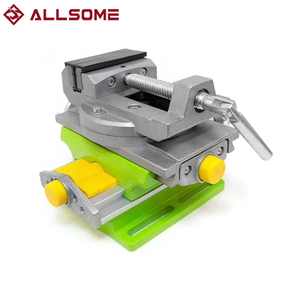 2 in 1 Milling Drilling Precision Vise Swivel Base Table Aluminium Alloy Compound Worktable